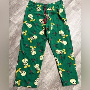 Tweety Bird Fleece Pajama Pants Size XL